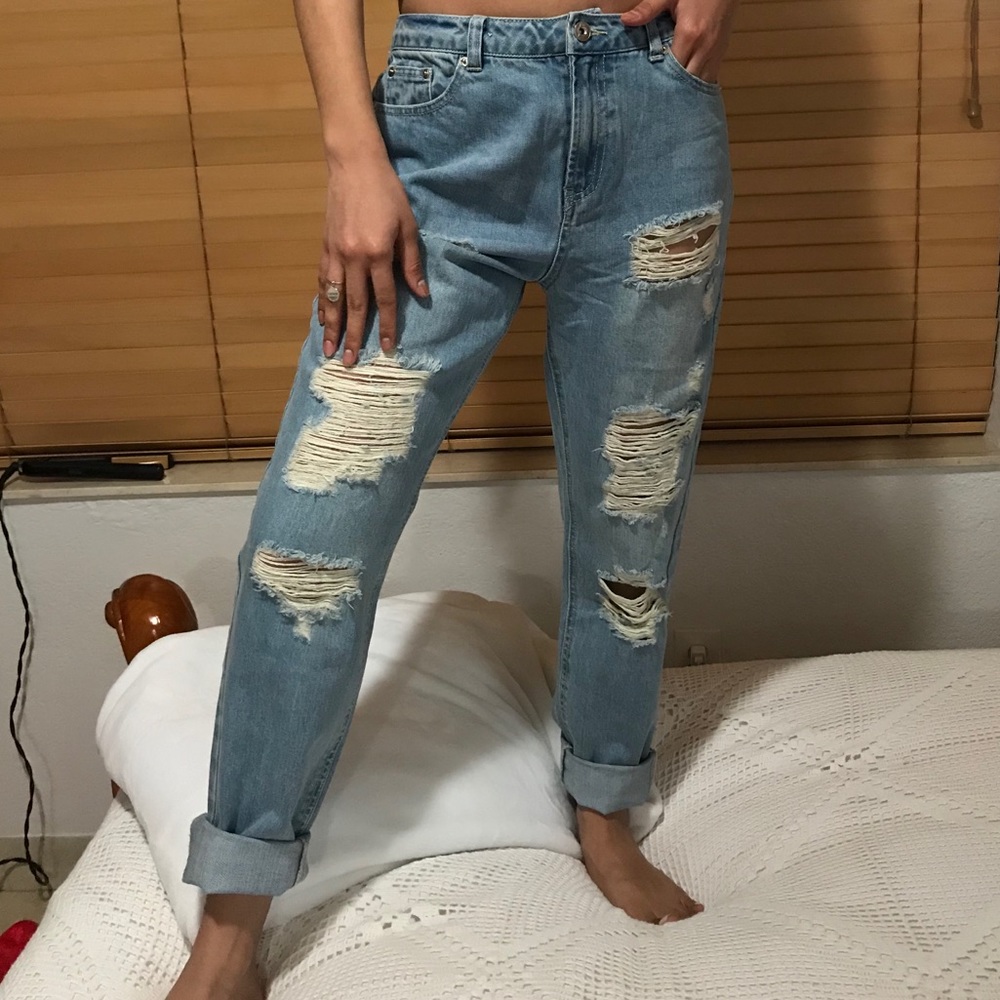 Misguided boyfriend ripped jeans